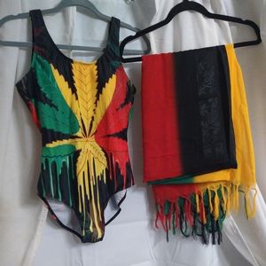 bathing suit and sarong NWOT